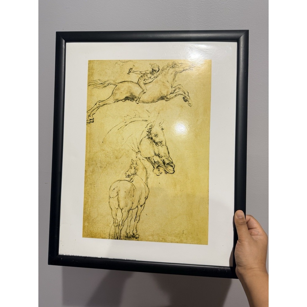 Sketch of a Horse by Leonardo Da Vinci -‎ Custom Framed Art Art Print 21x17"